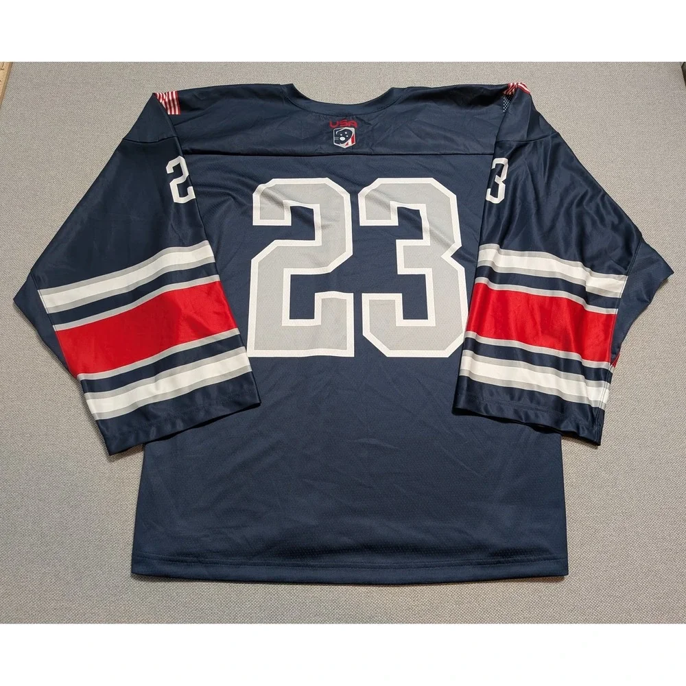 Nike Team USA Lacrosse LAX Box Jersey 2023 Men's Large Navy Blue Sample NWT